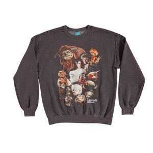 Labyrinth Unisex Adult Characters Vintage Wash Sweatshirt / Charcoal